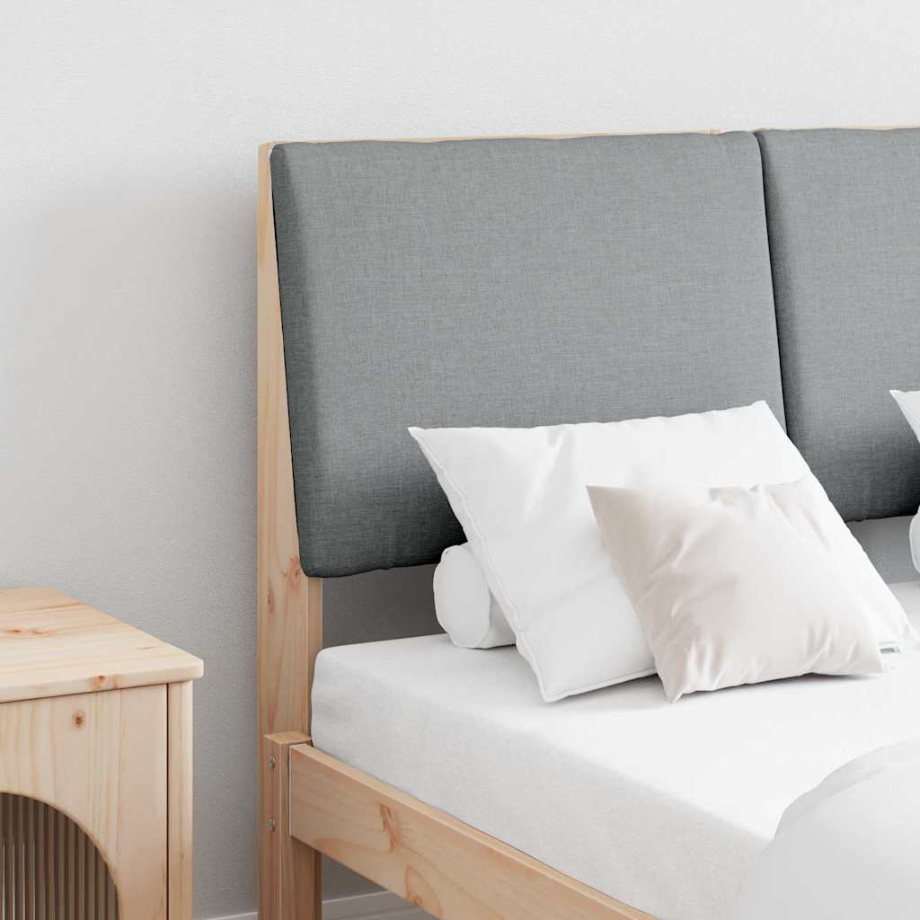 Testiera imbottita Grigio chiaro 120 cm Pino massello