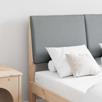 Testiera imbottita Grigio chiaro 120 cm Pino massello