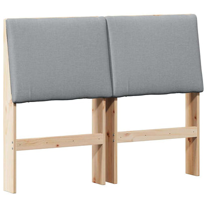 Testiera imbottita Grigio chiaro 120 cm Pino massello