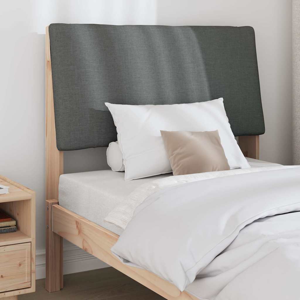 Testiera imbottita Grigio scuro 90 cm Pino massello