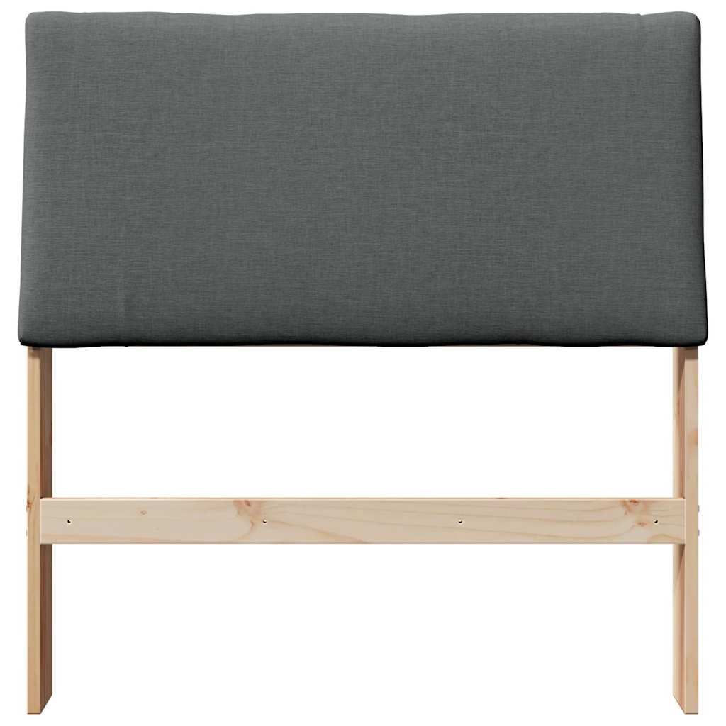 Testiera imbottita Grigio scuro 90 cm Pino massello