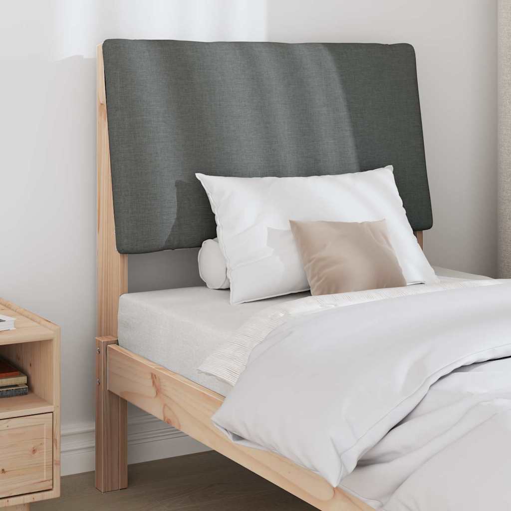 Testiera imbottita Grigio scuro 80 cm Pino massello