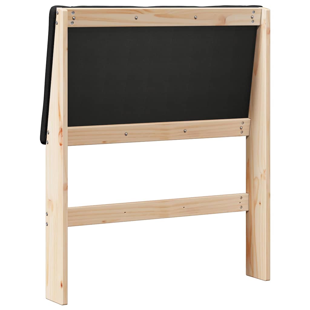 Testiera imbottita Nero 80 cm Pino massello