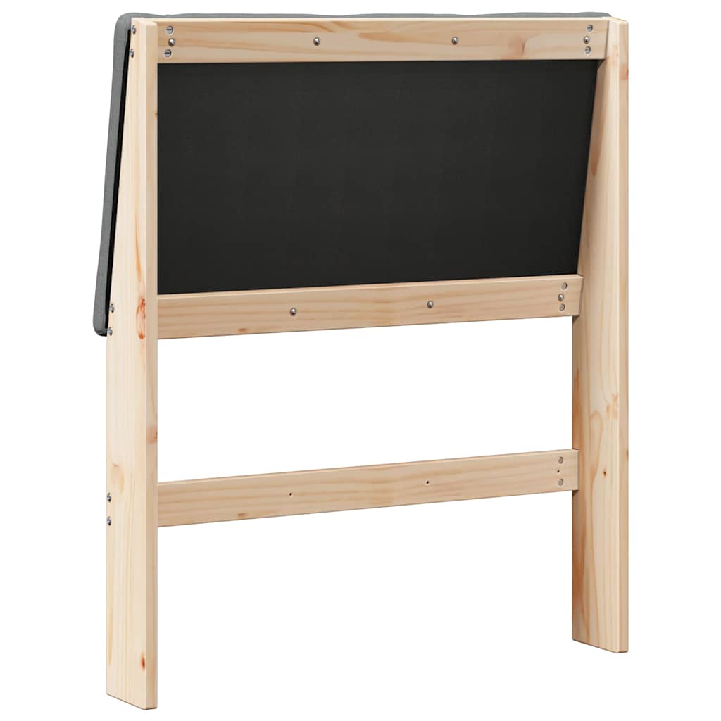 Testiera imbottita Grigio scuro 75 cm Pino massello