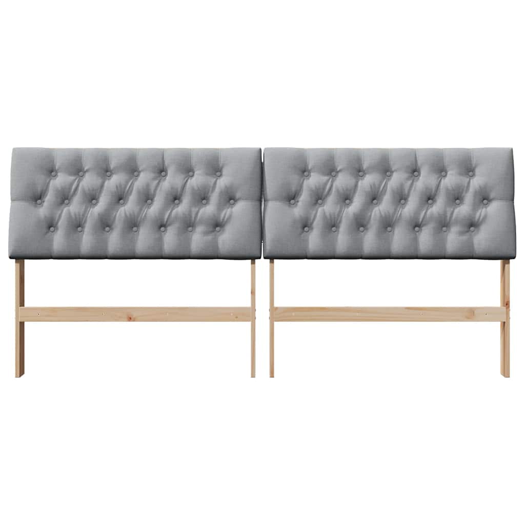 Testiera imbottita Grigio chiaro 200 cm Pino massello