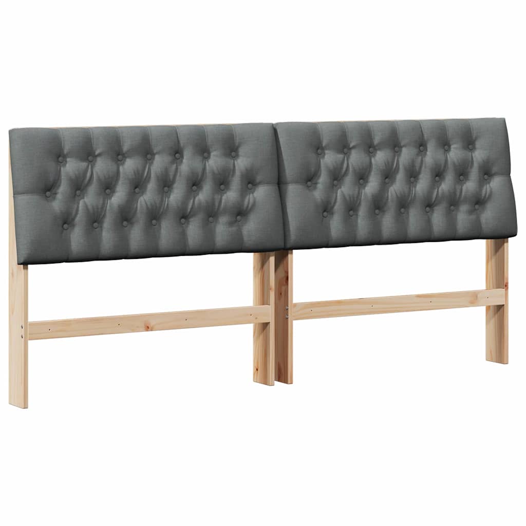 Testiera imbottita Grigio scuro 200 cm Pino massello