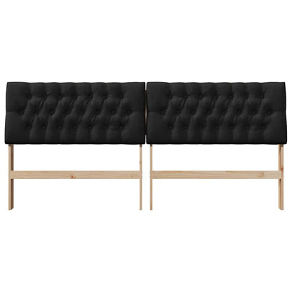 Testiera imbottita Nero 200 cm Pino massello