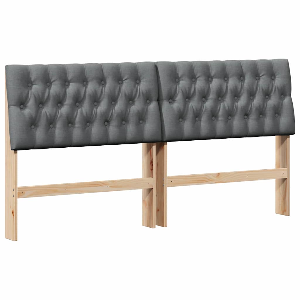 Testiera imbottita Grigio scuro 180 cm Pino massello