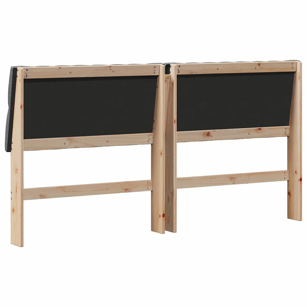 Testiera imbottita Grigio scuro 180 cm Pino massello