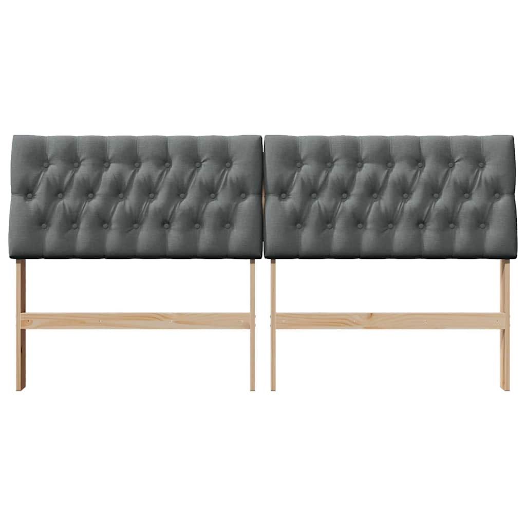 Testiera imbottita Grigio scuro 180 cm Pino massello