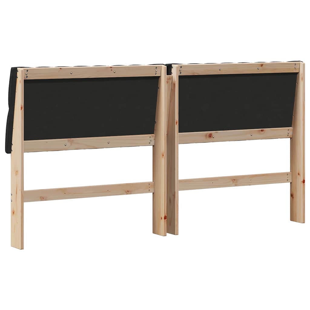 Testiera imbottita Nero 180 cm Pino massello