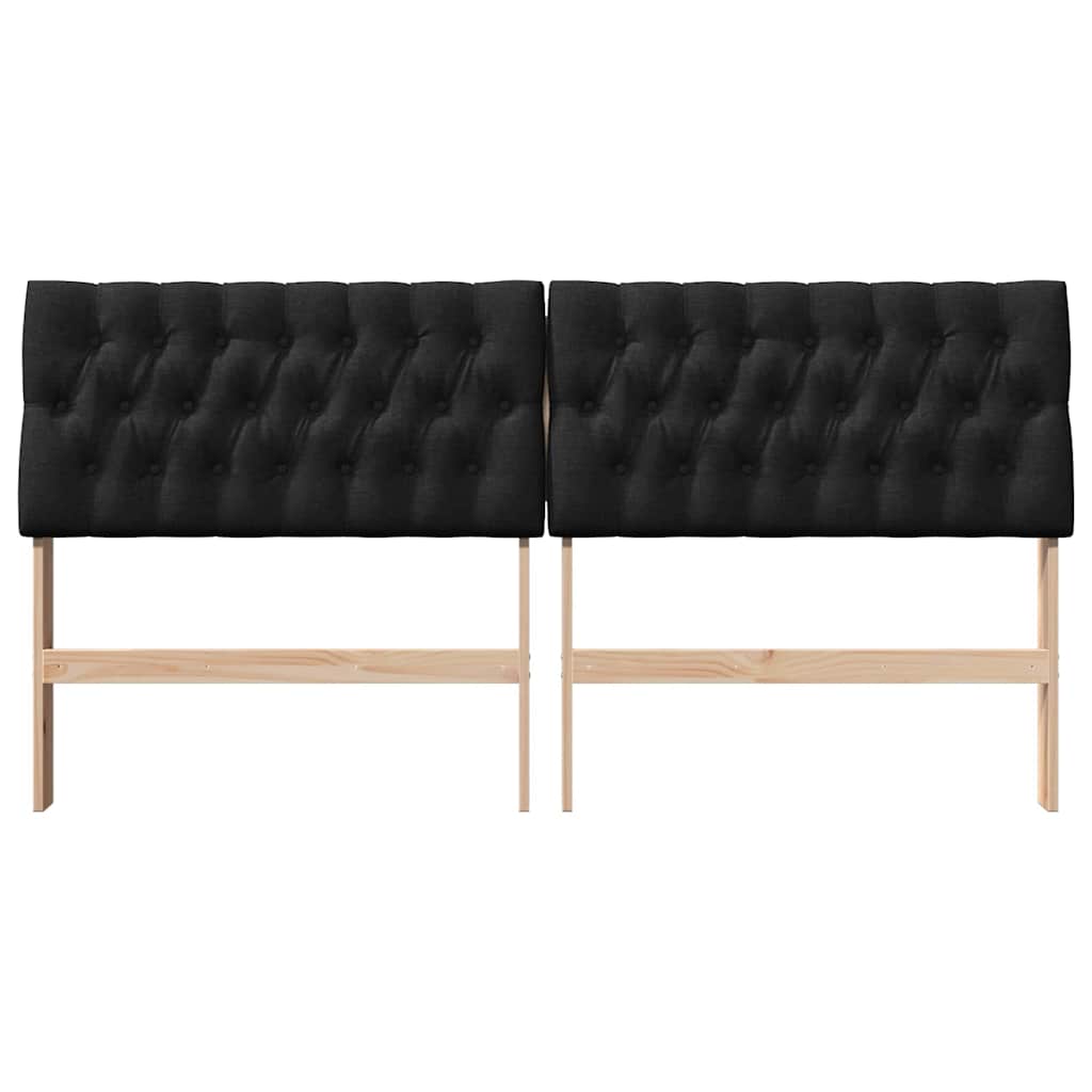 Testiera imbottita Nero 180 cm Pino massello