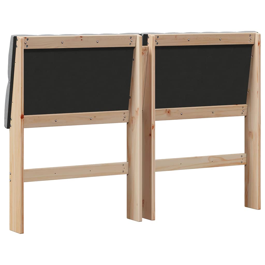 Testiera imbottita Grigio chiaro 160 cm Pino massello