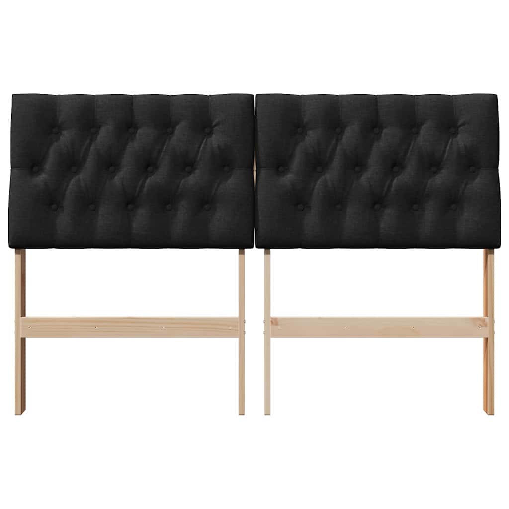 Testiera imbottita Nero 140 cm Pino massello