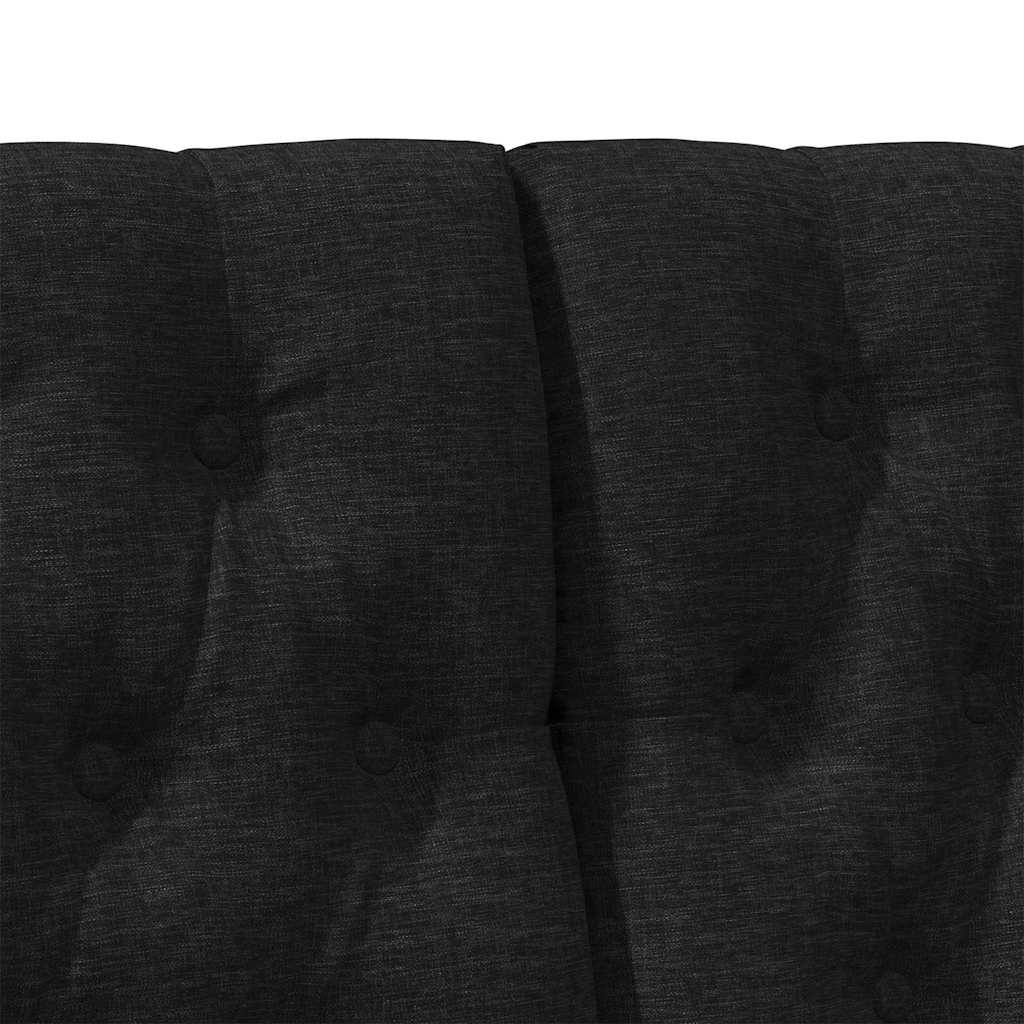 Testiera imbottita Nero 135 cm Pino massello