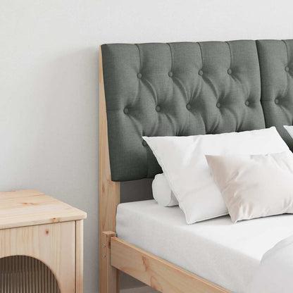 Testiera imbottita Grigio scuro 120 cm Pino massello