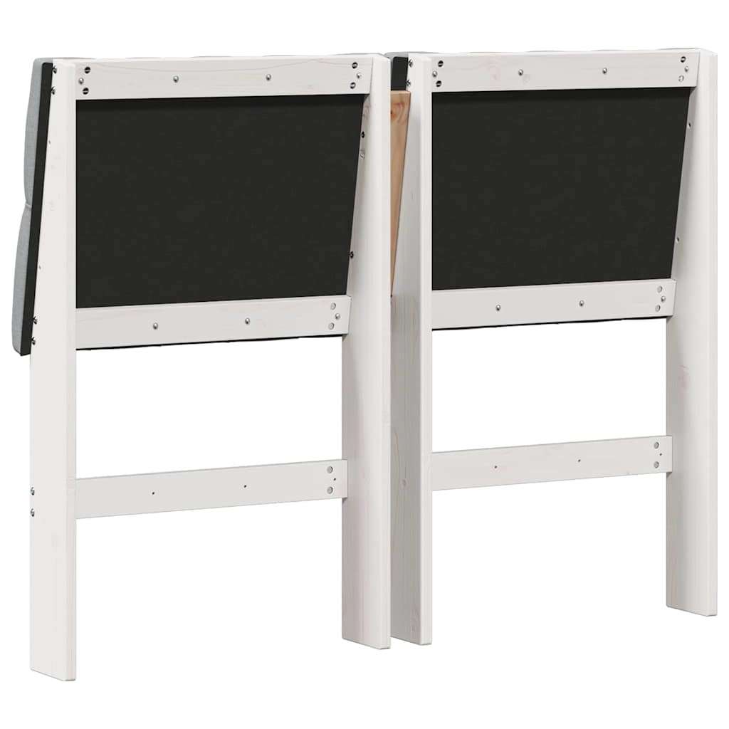 Testiera imbottita Grigio chiaro 120 cm Pino massello