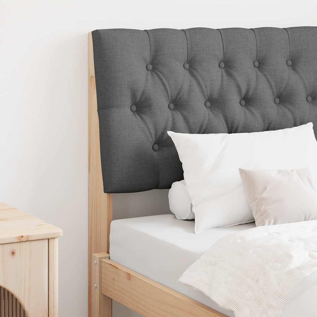 Testiera imbottita Grigio scuro 75 cm Pino massello
