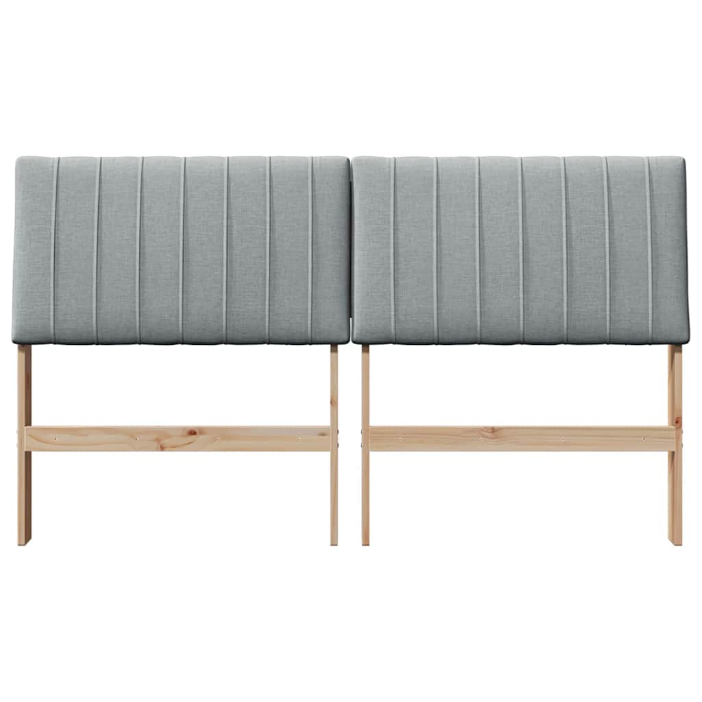 Testiera imbottita Grigio chiaro 160 cm Pino massello