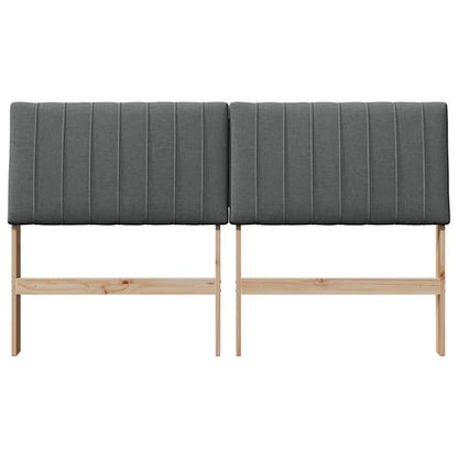 Testiera imbottita Grigio scuro 160 cm Pino massello