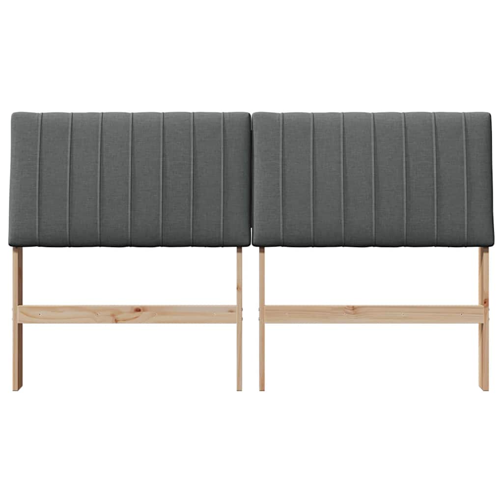 Testiera imbottita Grigio scuro 150 cm Pino massello