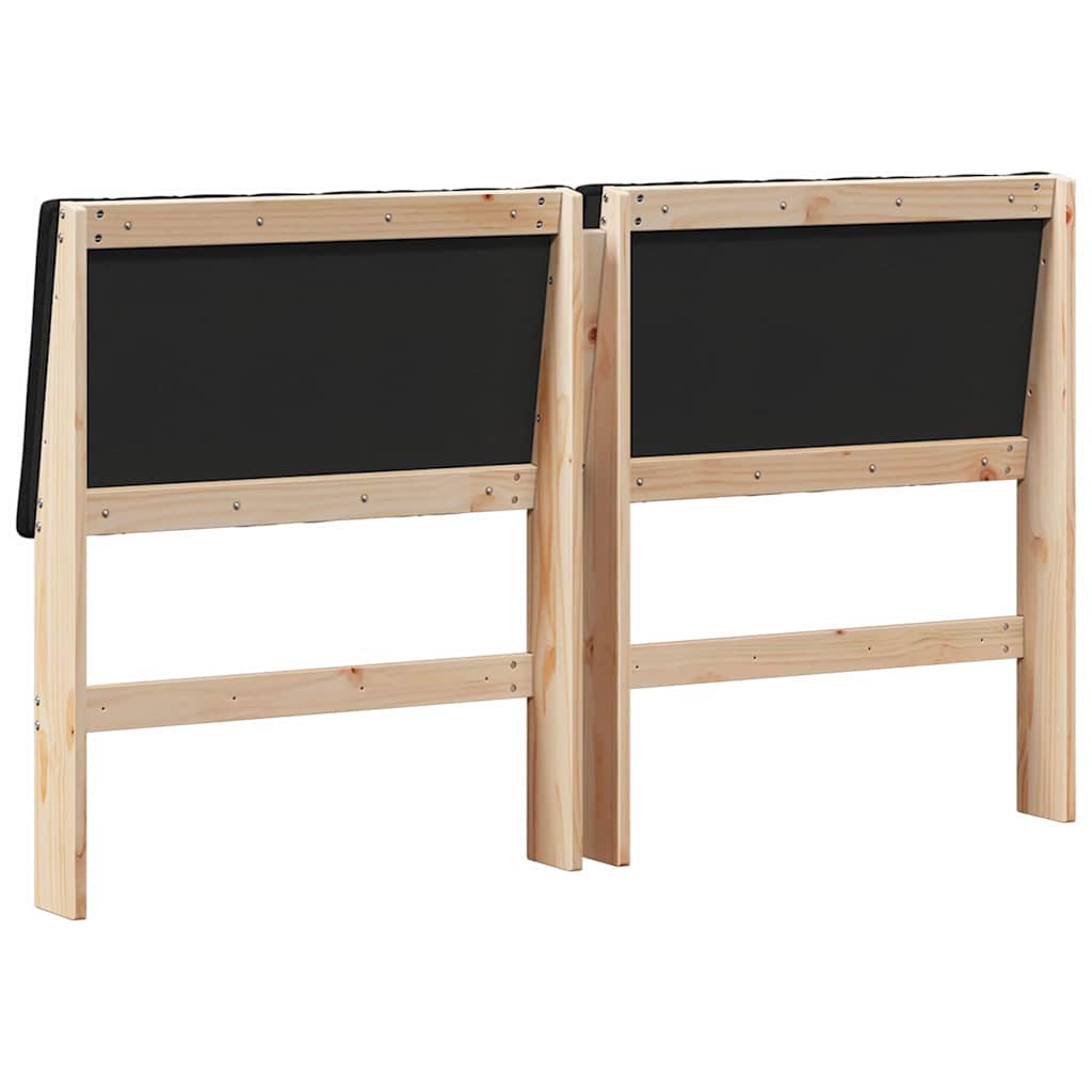 Testiera imbottita Nero 150 cm Pino massello