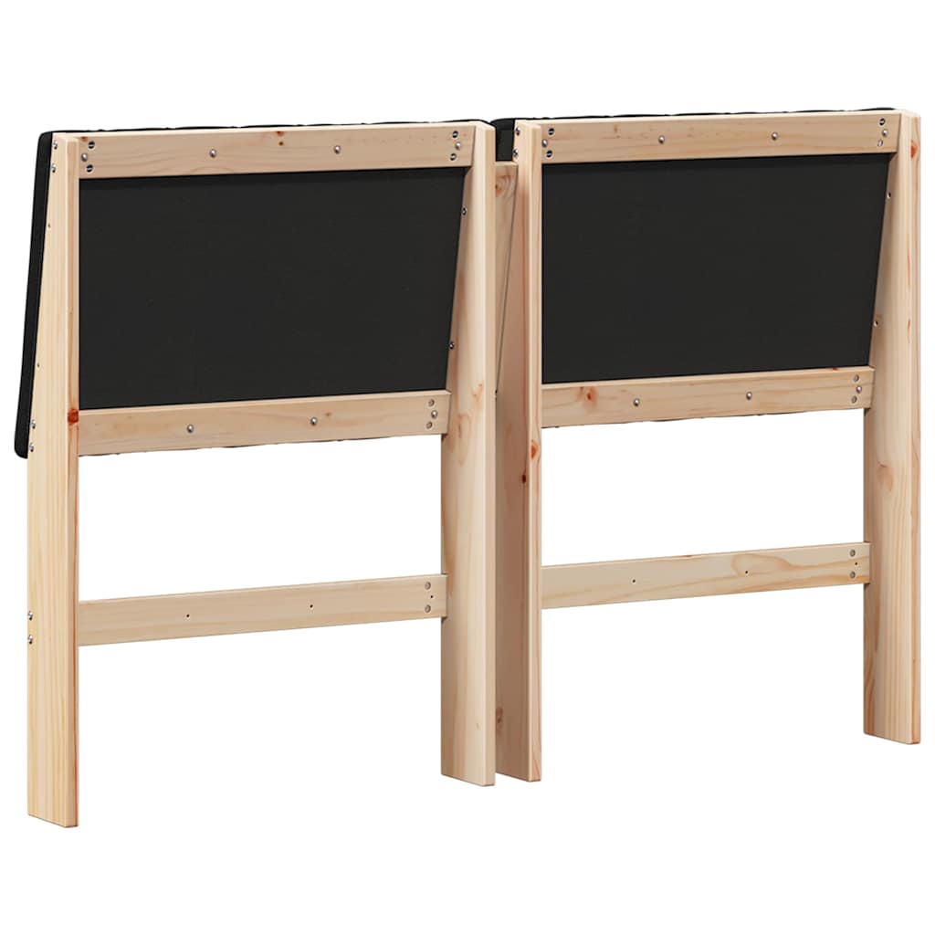 Testiera imbottita Nero 140 cm Pino massello