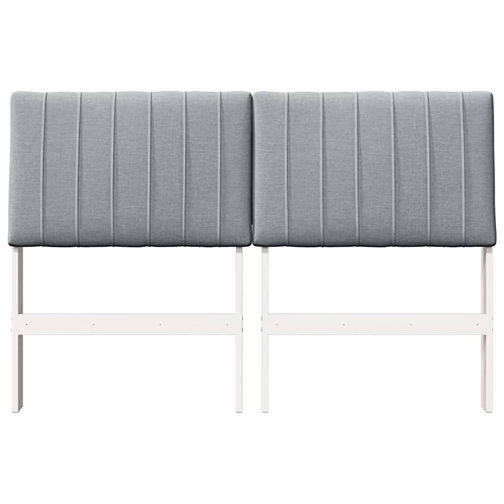 Testiera imbottita Grigio chiaro 135 cm Pino massello