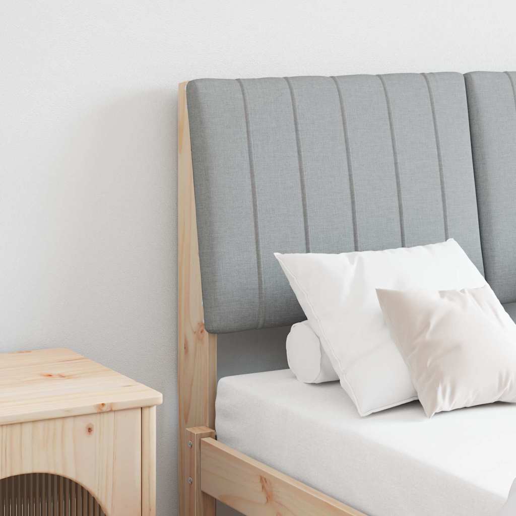 Testiera imbottita Grigio chiaro 120 cm Pino massello