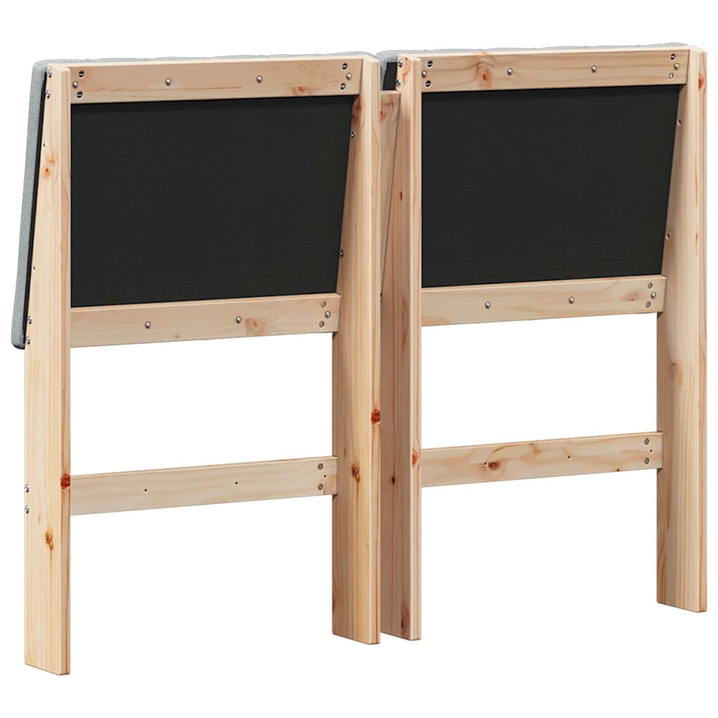 Testiera imbottita Grigio chiaro 120 cm Pino massello