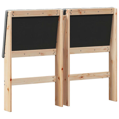 Testiera imbottita Grigio scuro 120 cm Pino massello