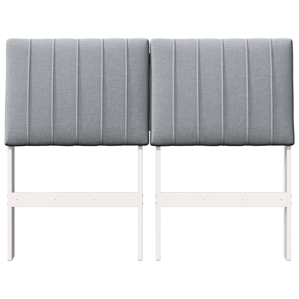 Testiera imbottita Grigio chiaro 120 cm Pino massello