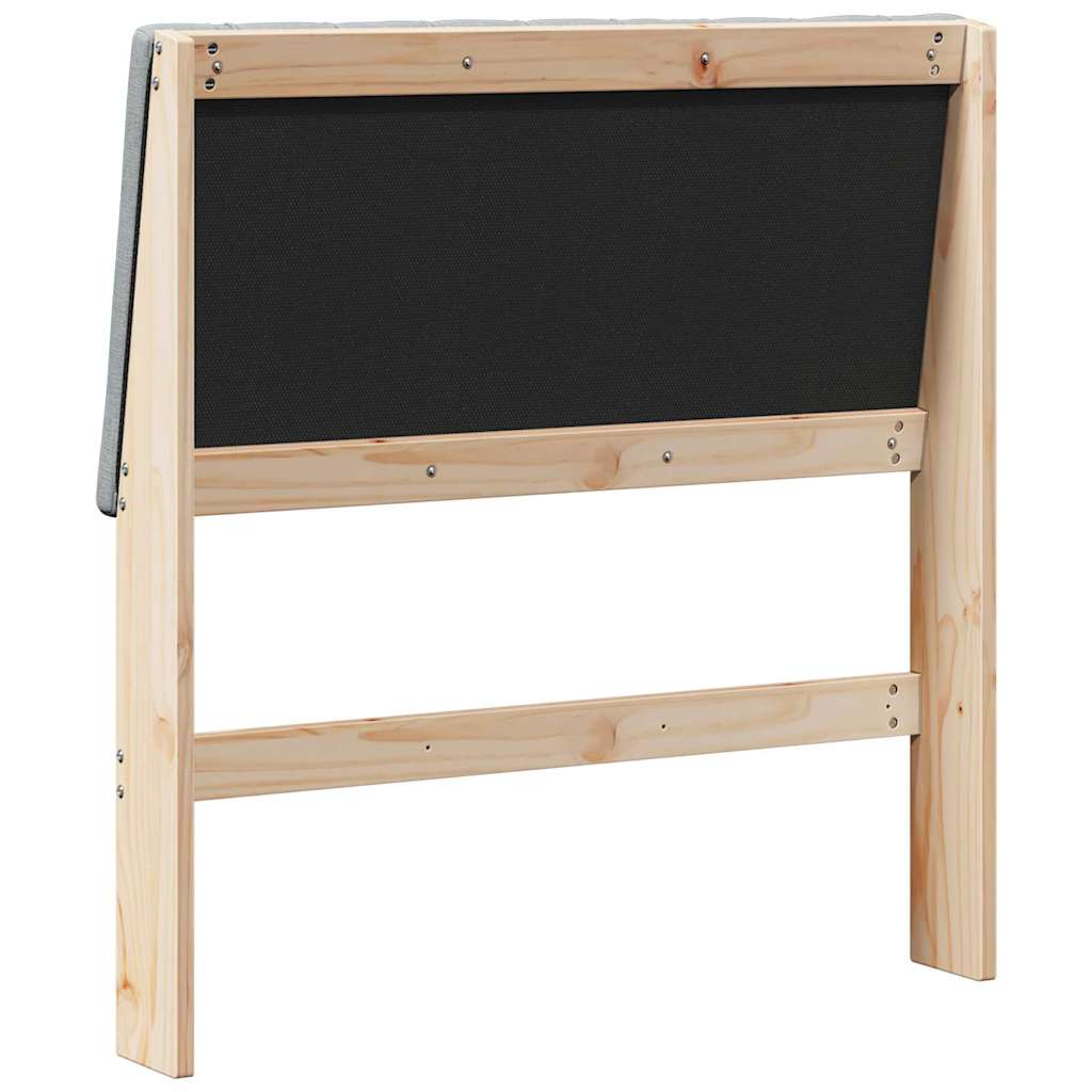 Testiera imbottita Grigio chiaro 90 cm Pino massello