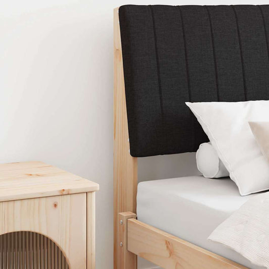 Testiera imbottita Nero 90 cm Pino massello