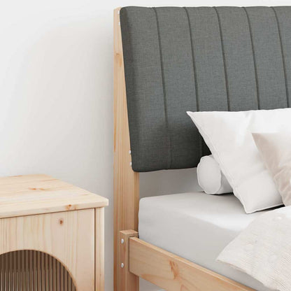 Testiera imbottita Grigio scuro 80 cm Pino massello