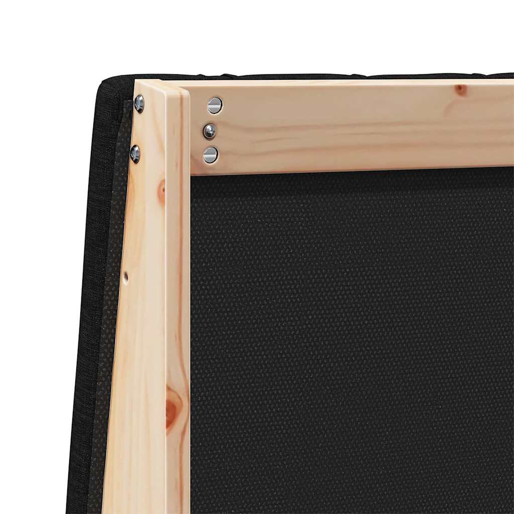 Testiera imbottita Nero 80 cm Pino massello