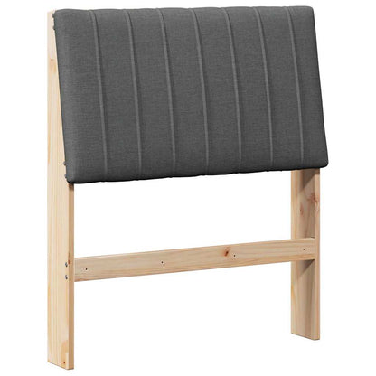 Testiera imbottita Grigio scuro 75 cm Pino massello