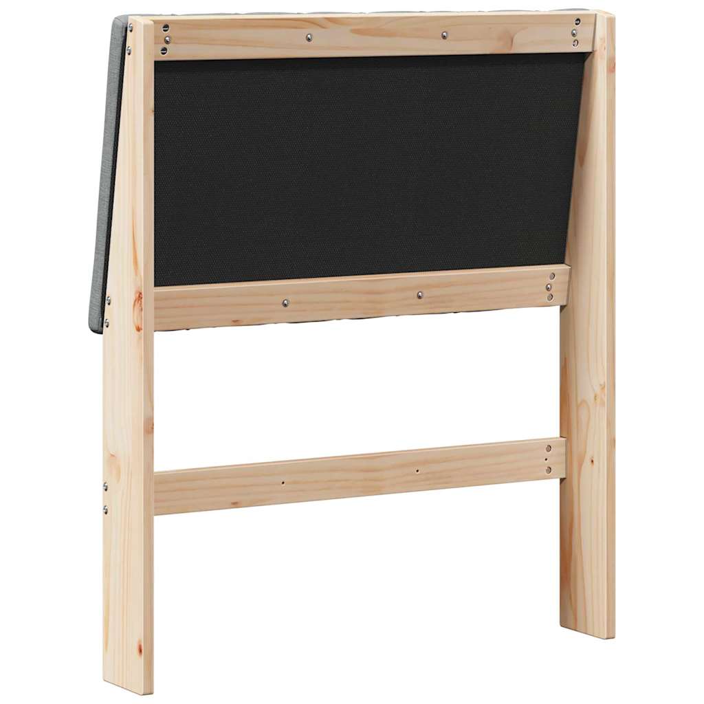Testiera imbottita Grigio scuro 75 cm Pino massello