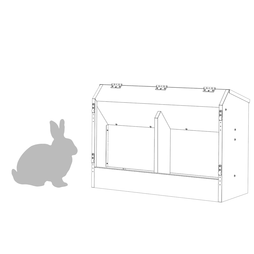 Mangiatore per conigli Nero 64.5 x 25.5 x 45.5 cm | homemem39
