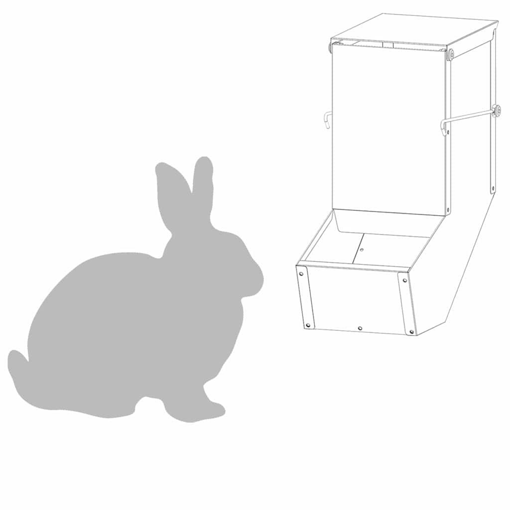 Mangiatore per conigli Verde oliva 12,5 x 26 x 28,5 cm