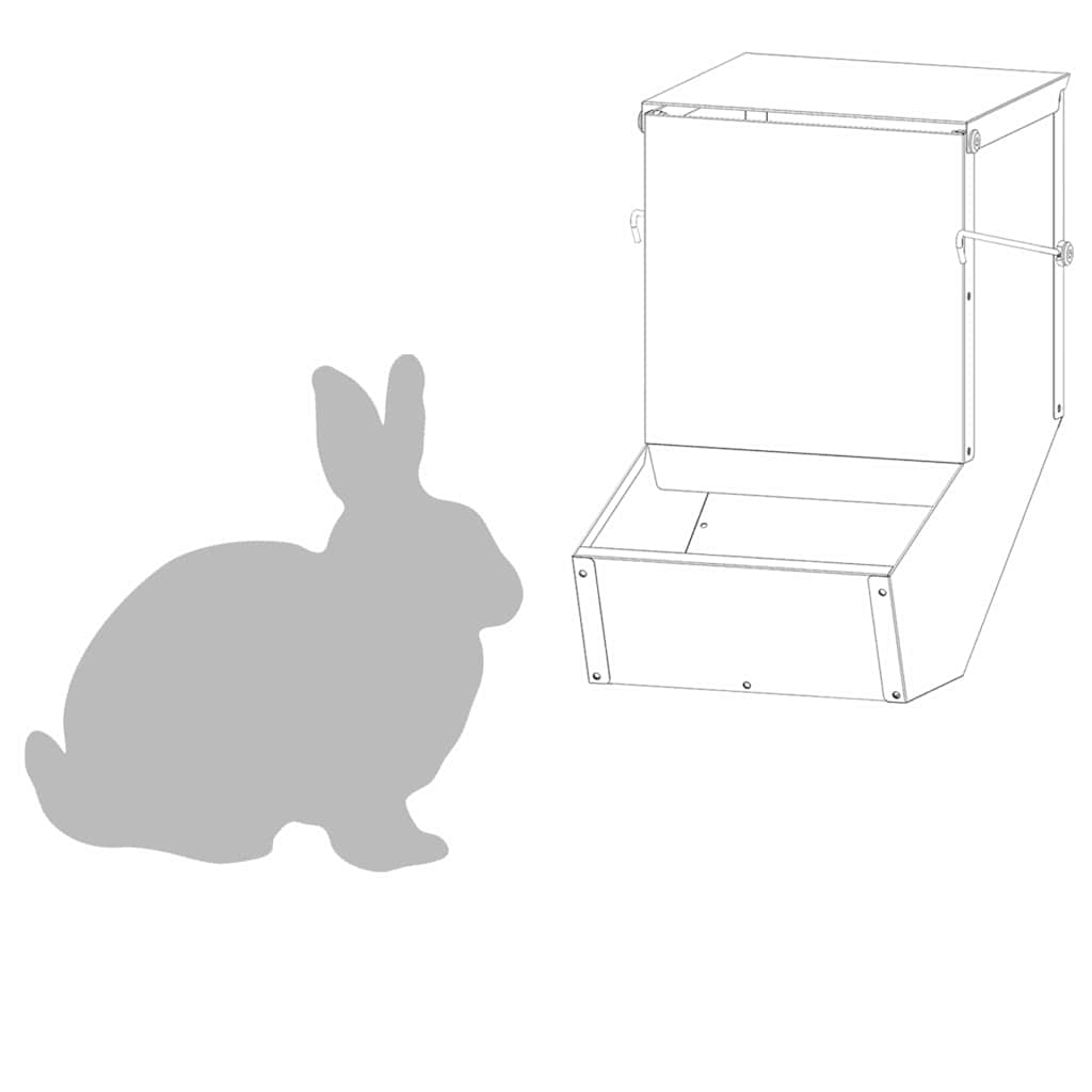 Mangiatore per conigli Nero 17,5 x 26 x 28,5 cm