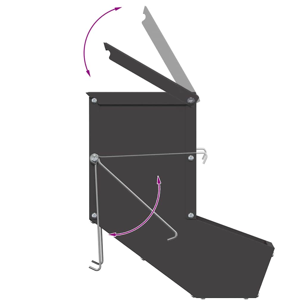 Mangiatore per conigli Nero 17,5 x 26 x 28,5 cm