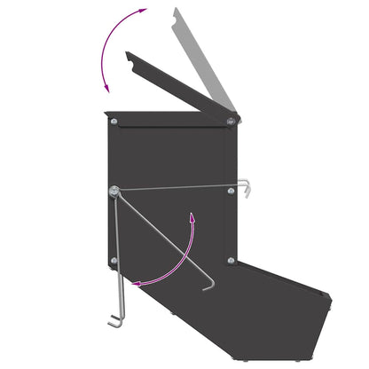 Mangiatore per conigli Nero 12,5 x 26 x 28,5 cm