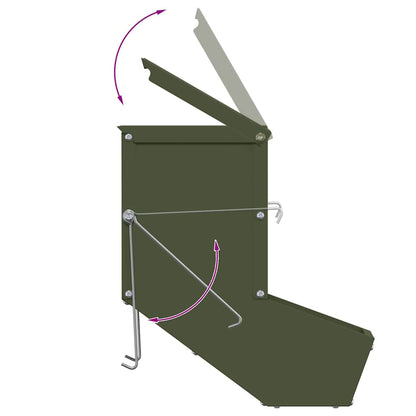 Mangiatore per conigli Verde oliva 12,5 x 26 x 28,5 cm