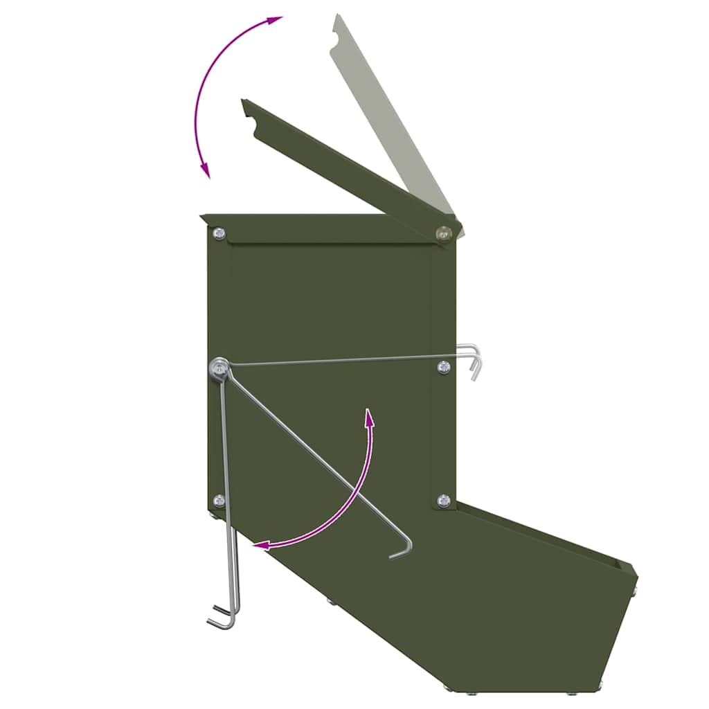 Mangiatore per conigli Verde oliva 17,5 x 26 x 28,5 cm