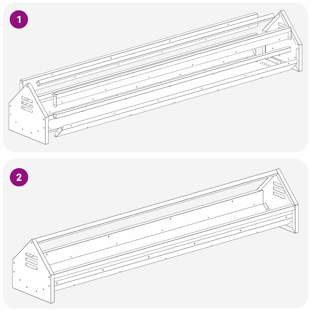 Mangiatoia per polli Nero 108 x 20,5 x 20 cm