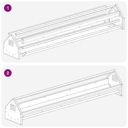 Mangiatoia per polli Argento 108 x 20,5 x 20 cm Acciaio zincato