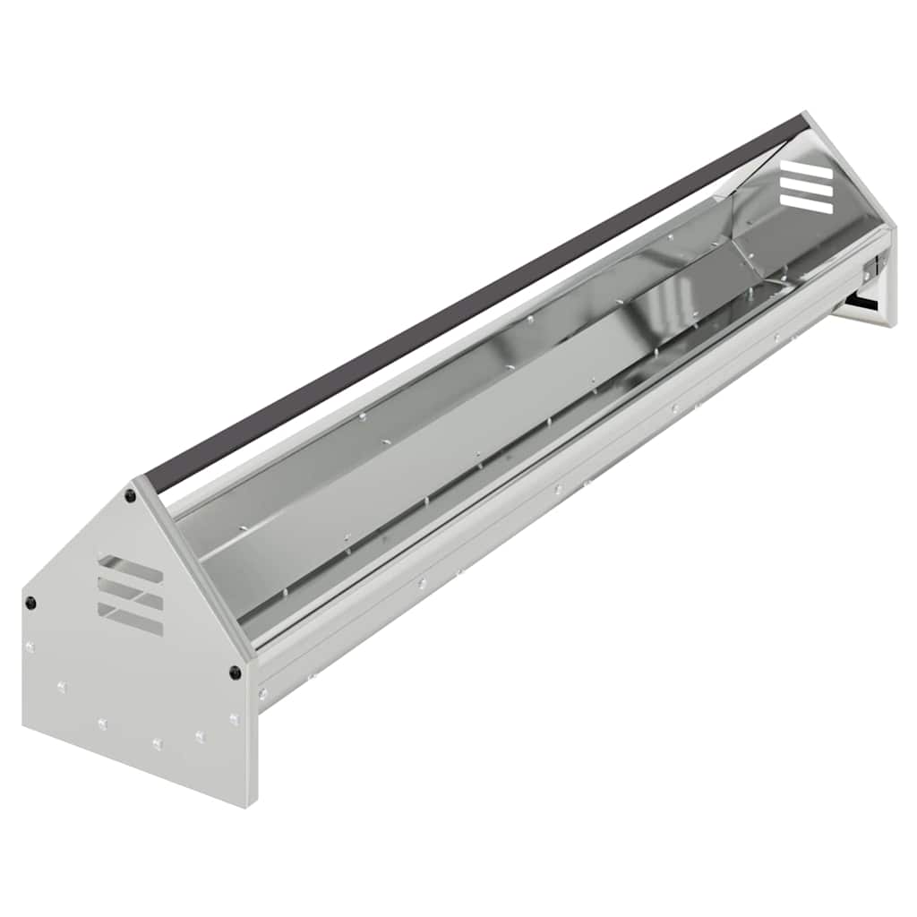 Mangiatoia per polli Argento 108 x 20,5 x 20 cm Acciaio zincato