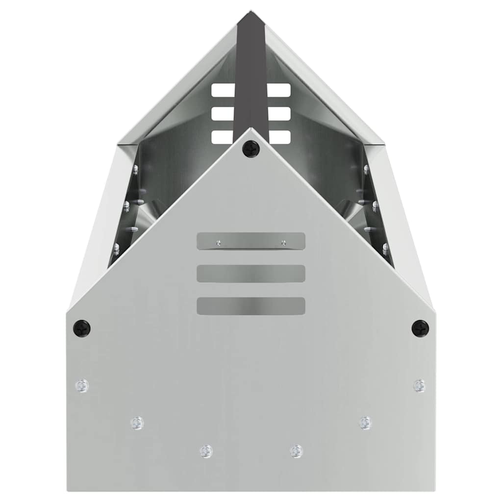 Mangiatoia per polli Argento 108 x 20,5 x 20 cm Acciaio zincato