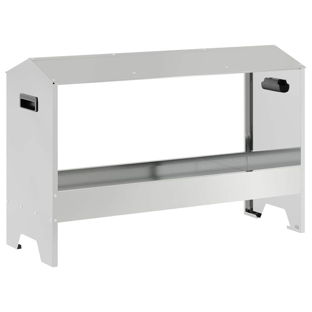 Mangiatoia per polli Argento 81 x 32 x 53,5 cm Acciaio zincato